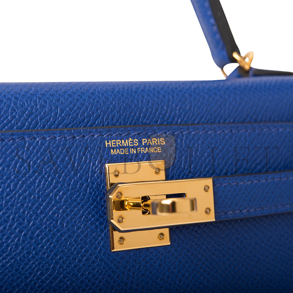 H**mes mini kelly ii epsom electric blue gold hardware (19*12*5.5cm)